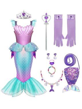 Spooktacular Creations Halloween Little Mermaid Costume w/ Accessories L 10-12Y